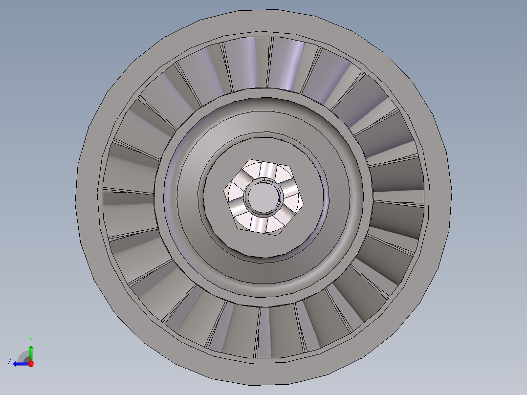 航空涡轮转子发动机机构右视图