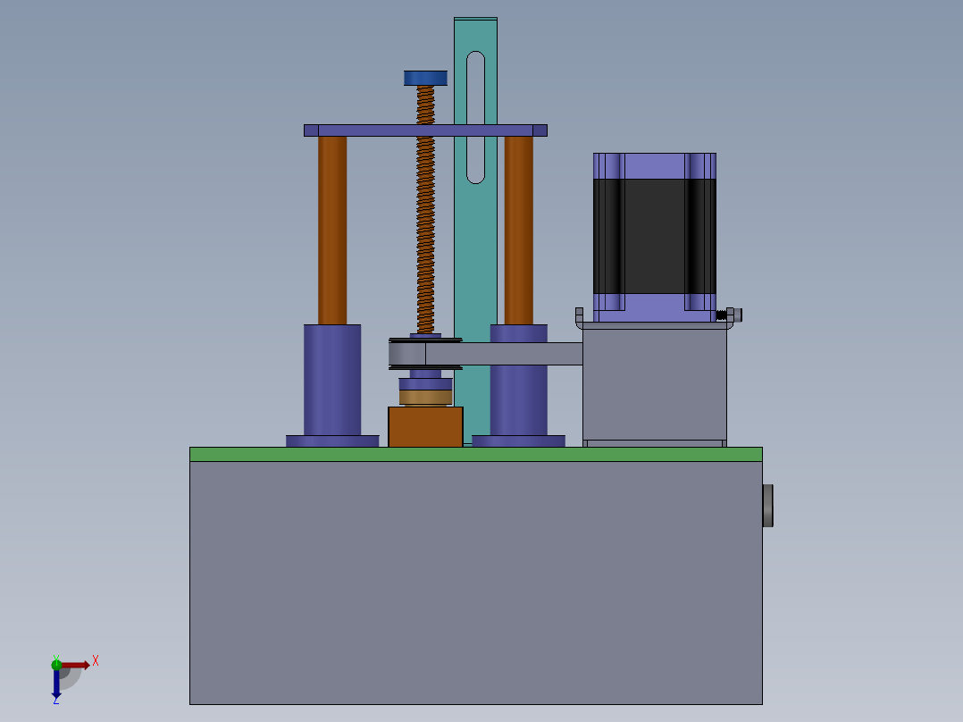 顶升送料机构2（螺母定螺杆动）俯视图