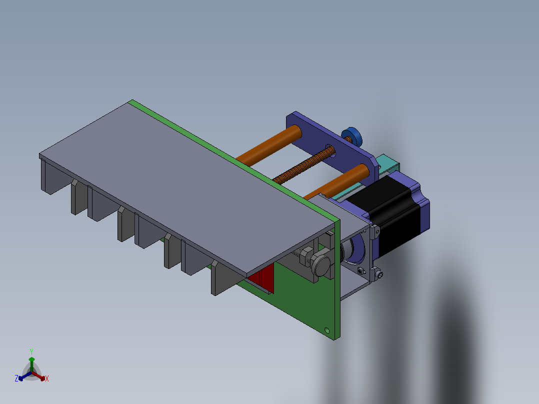 顶升送料机构2（螺母定螺杆动）正等轴测图