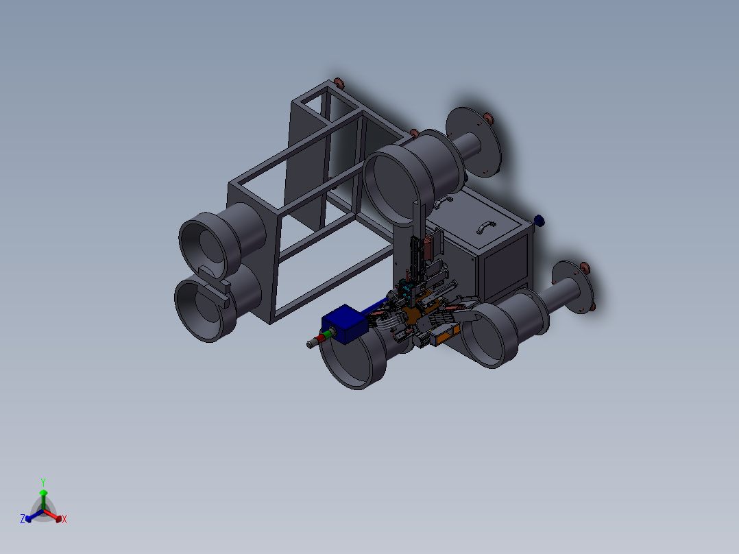 洗发水瓶盖组装机正等轴测图
