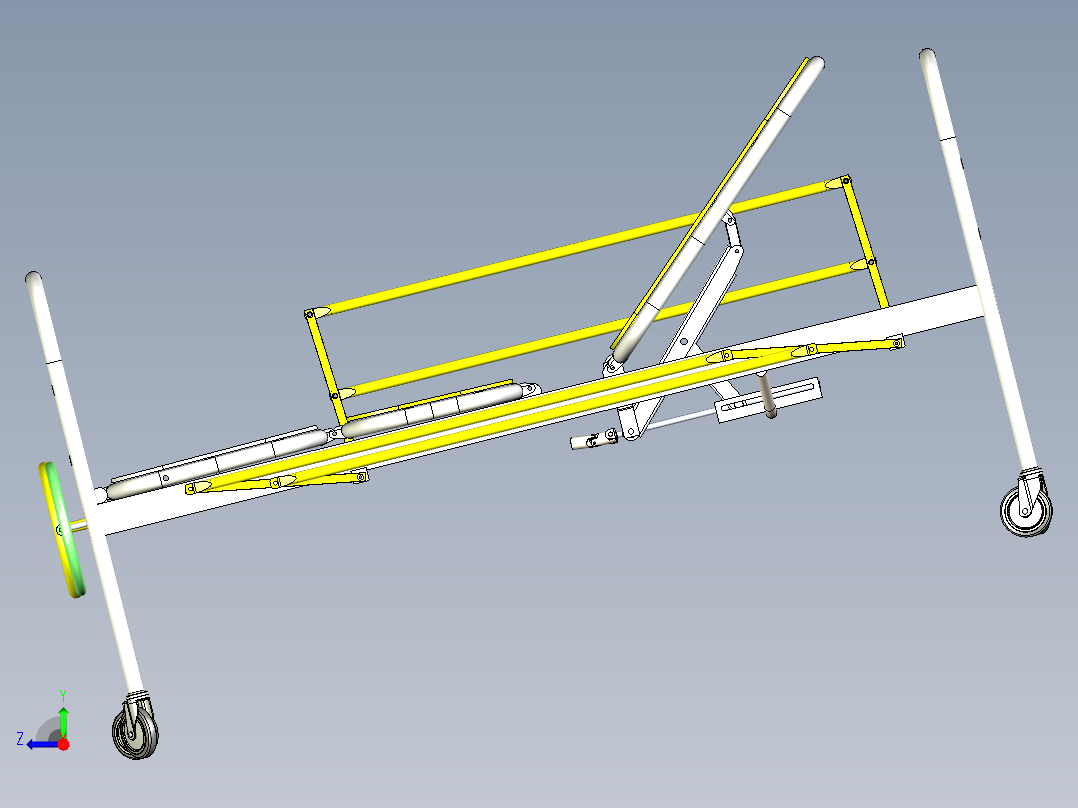 康复床模型图右视图