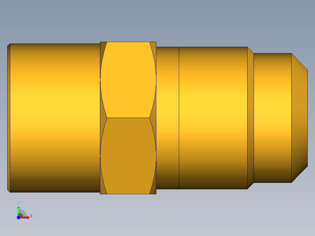 扩口式工业通用硬管接头Flare To Solder 43F-6-8前视图