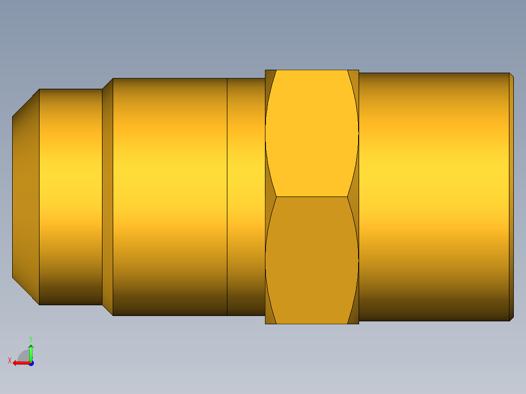 扩口式工业通用硬管接头Flare To Solder 43F-6-8后视图