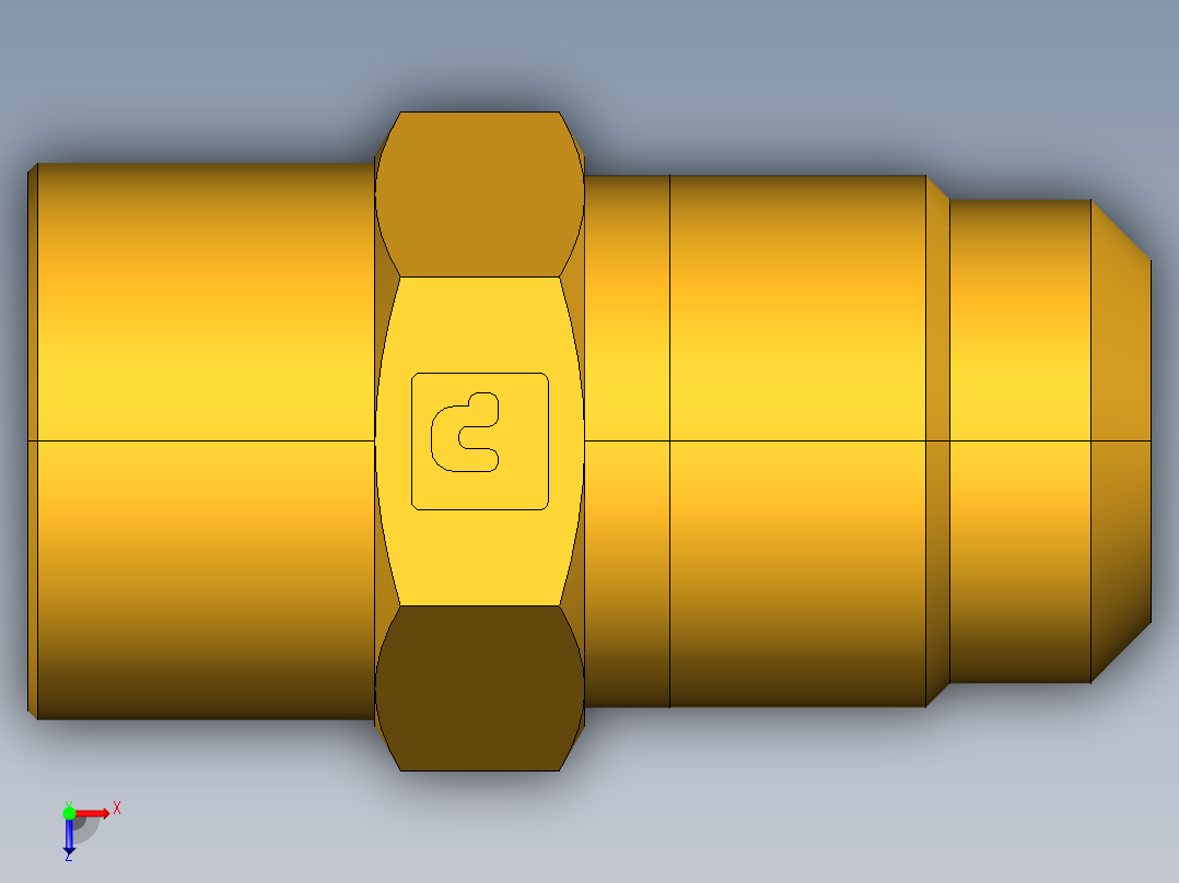 扩口式工业通用硬管接头Flare To Solder 43F-6-8俯视图