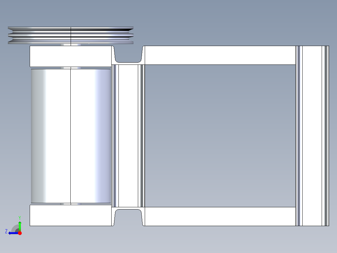 玻璃破碎机右视图