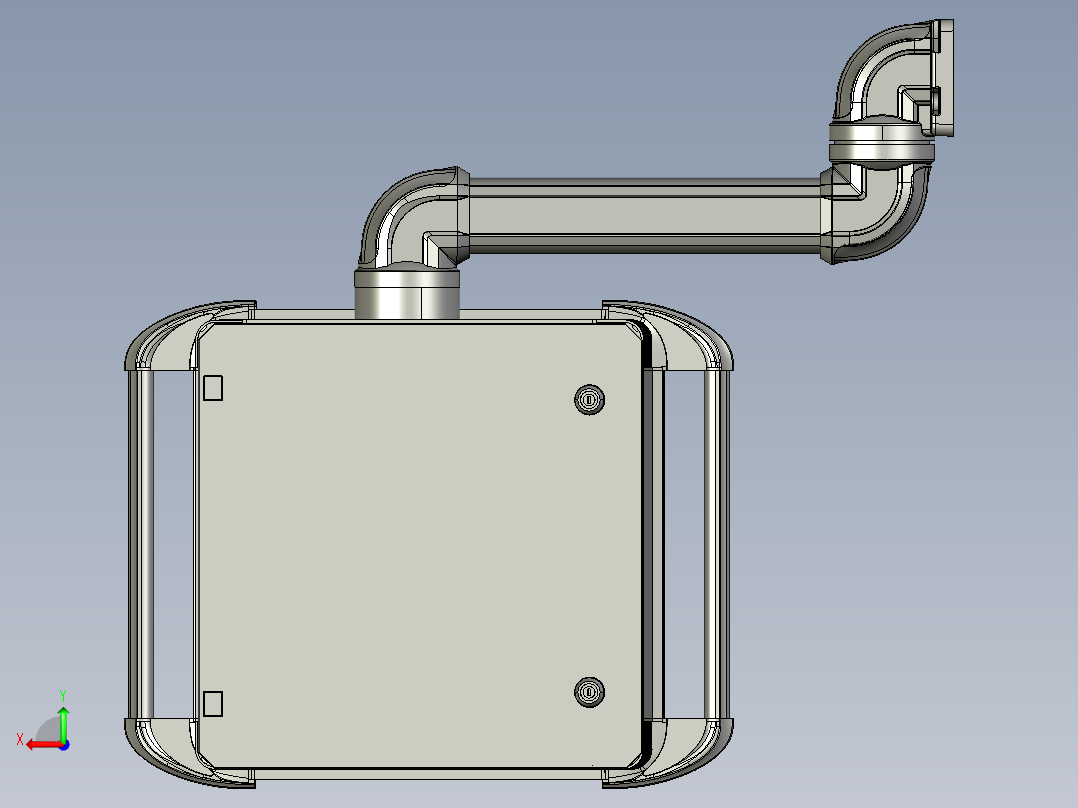 向上墙座+90度箱体连接器+控制箱后视图