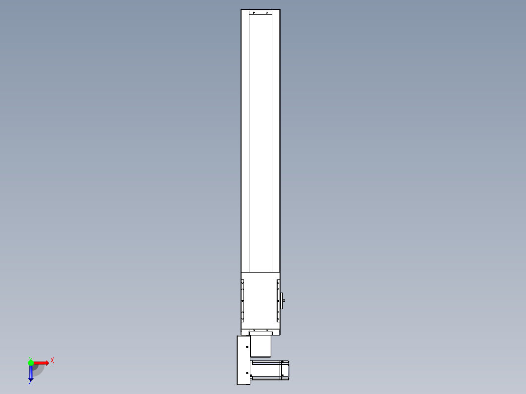 同步带全封闭直线模组TPA-HCB-120D-90-L750-ML-C-P40-N3俯视图