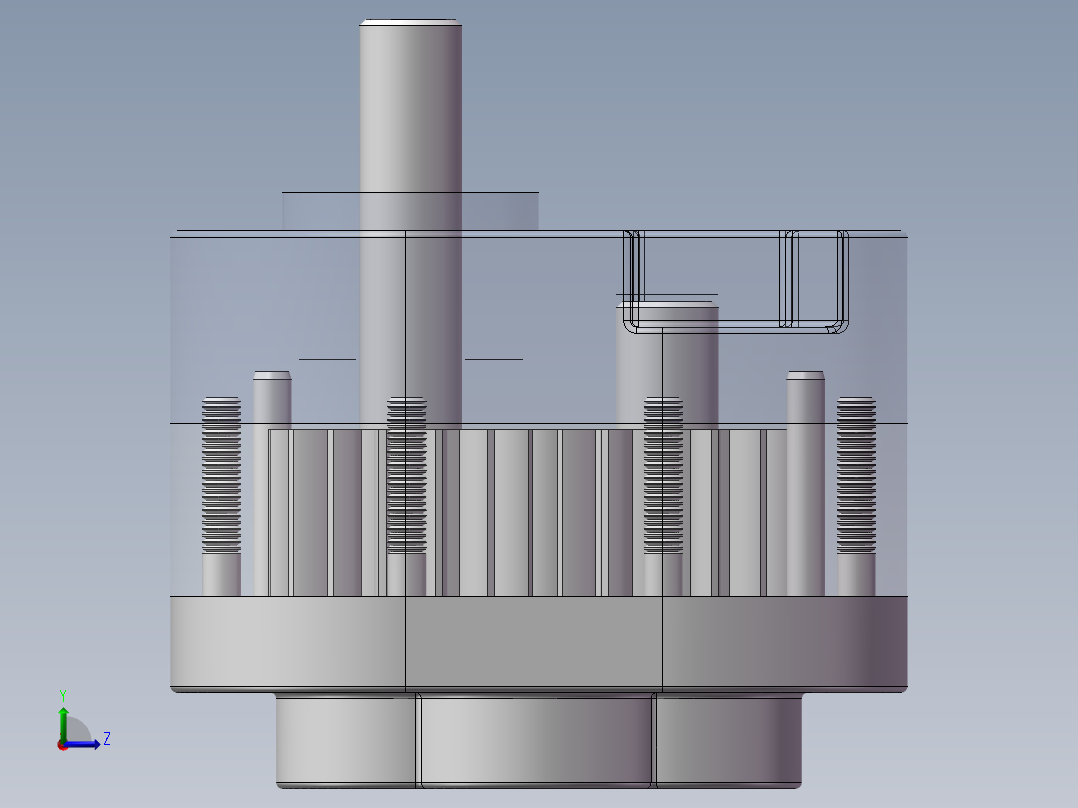 Q180-外啮合齿轮泵的设计及运动仿真【三维SolidWorks】左视图