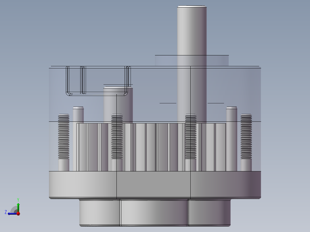 Q180-外啮合齿轮泵的设计及运动仿真【三维SolidWorks】右视图