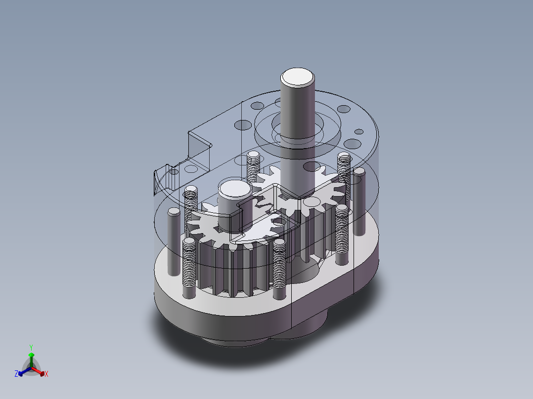 Q180-外啮合齿轮泵的设计及运动仿真【三维SolidWorks】正等轴测图