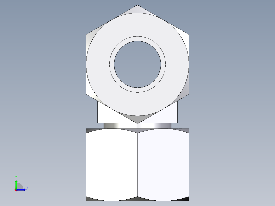 卡套式工业通用硬管接头EO_Swivel_nut_branch_tee_ET12LCF左视图
