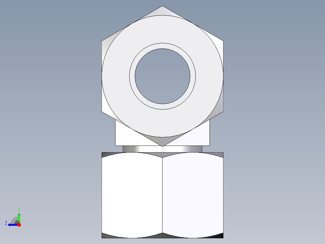卡套式工业通用硬管接头EO_Swivel_nut_branch_tee_ET12LCF右视图