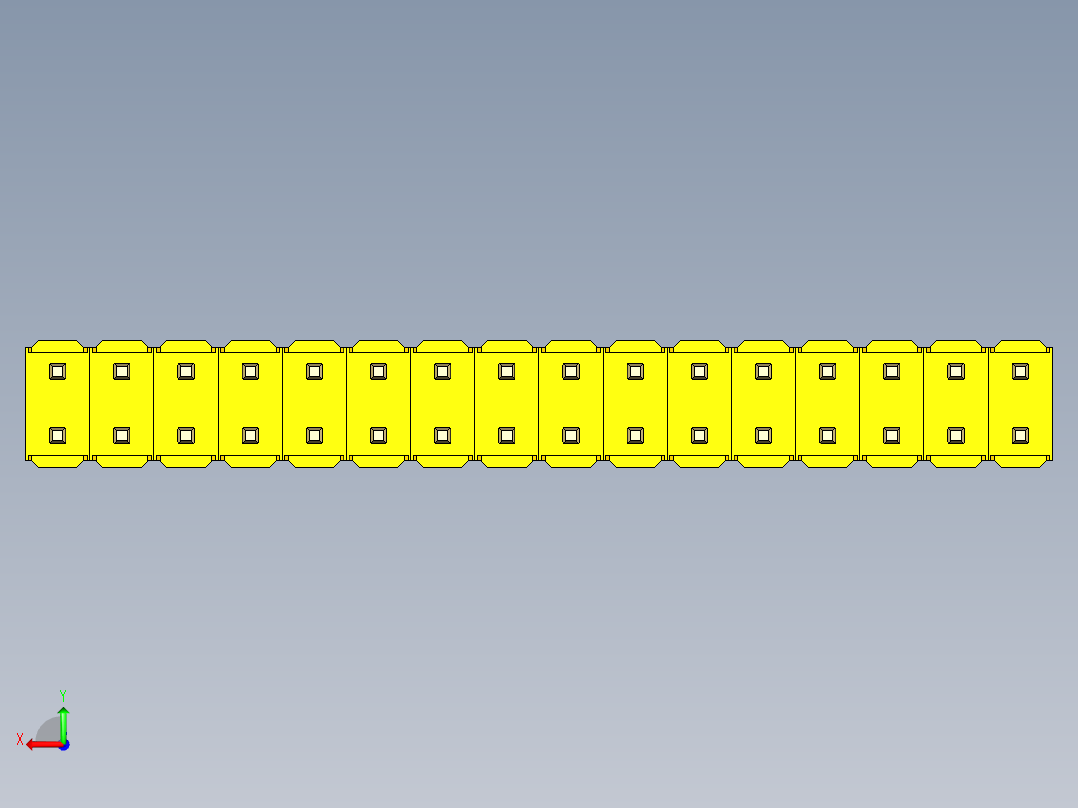 彩色公头100mil（2.54mm）系列-DS1021_yellow_2x16p_100mil_Type1_rev1.0后视图