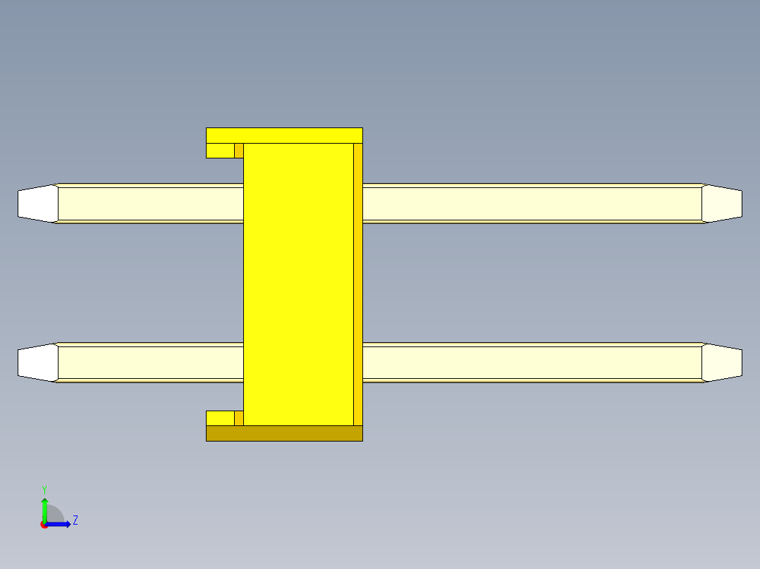 彩色公头100mil（2.54mm）系列-DS1021_yellow_2x16p_100mil_Type1_rev1.0左视图