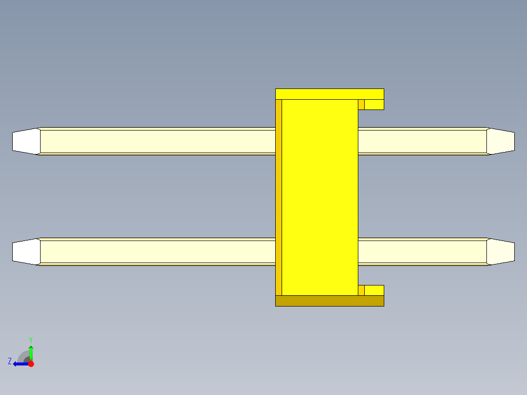 彩色公头100mil（2.54mm）系列-DS1021_yellow_2x16p_100mil_Type1_rev1.0右视图