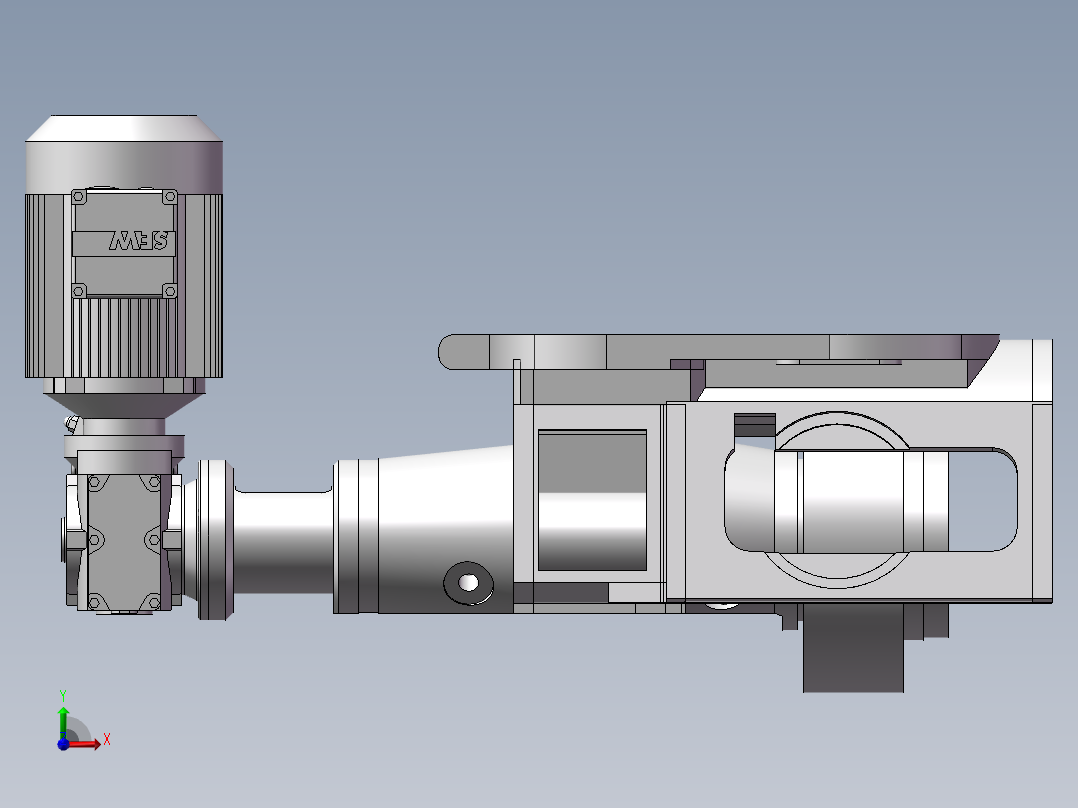 无心磨床驱动磨削机构前视图