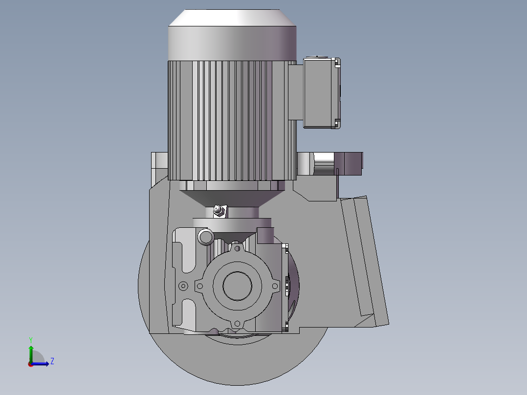 无心磨床驱动磨削机构左视图