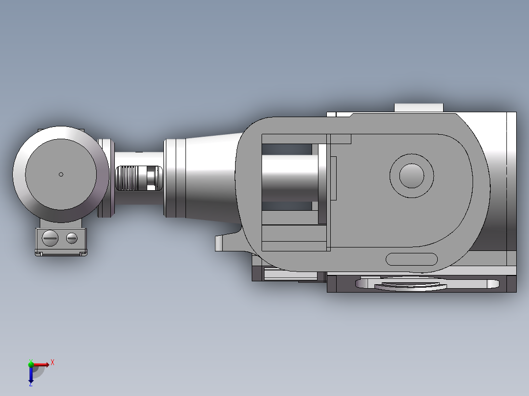 无心磨床驱动磨削机构俯视图