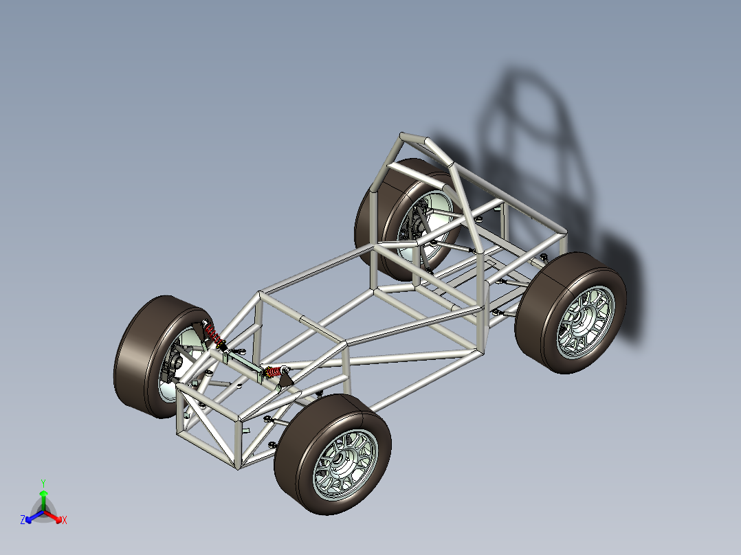 钢管车底盘简易结构3D图纸