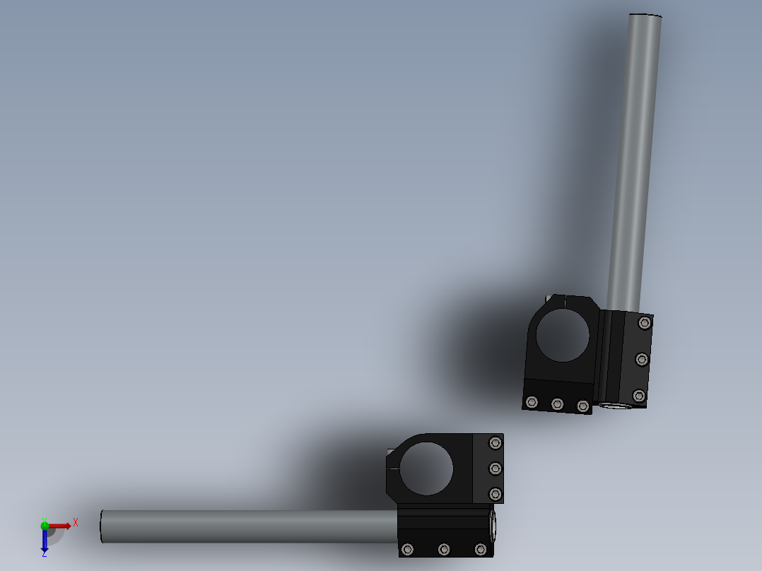 摩托车用可调夹式车把俯视图