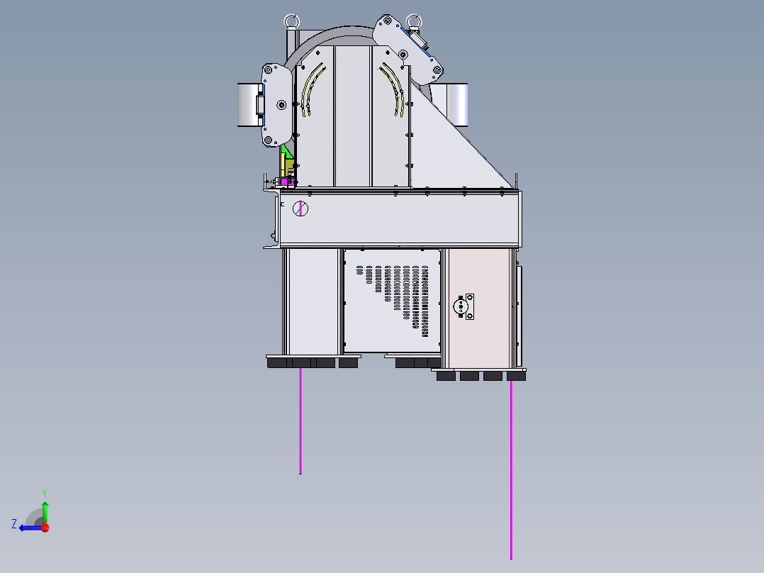 重载高速梯主机及主机架sw19右视图