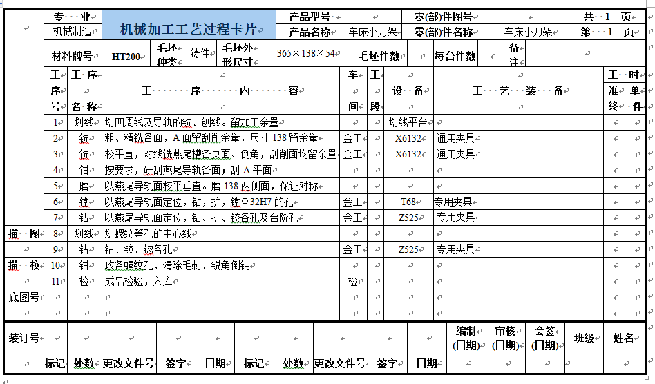 机械毕业设计-0055-工艺夹具-车床小刀架机械加工工艺及镗孔的夹具设计