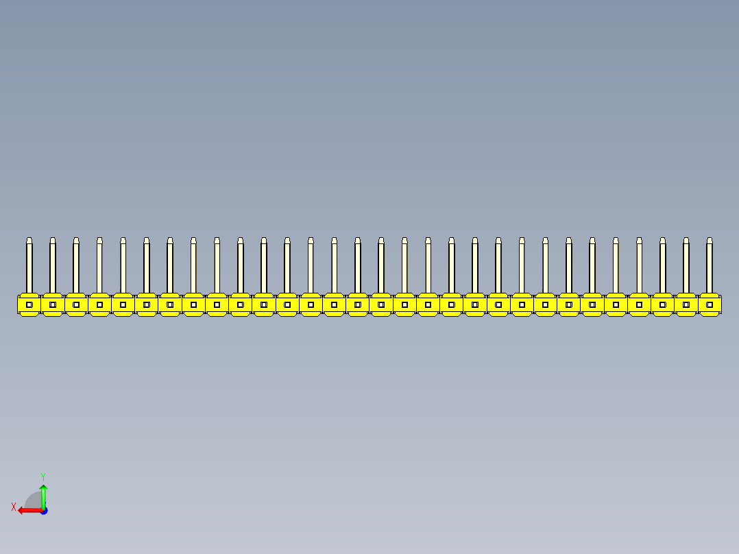 彩色公排针 100mil 2.54mm 系列-DS1022_yellow_30p_100mil_TypeU_rev1.0后视图