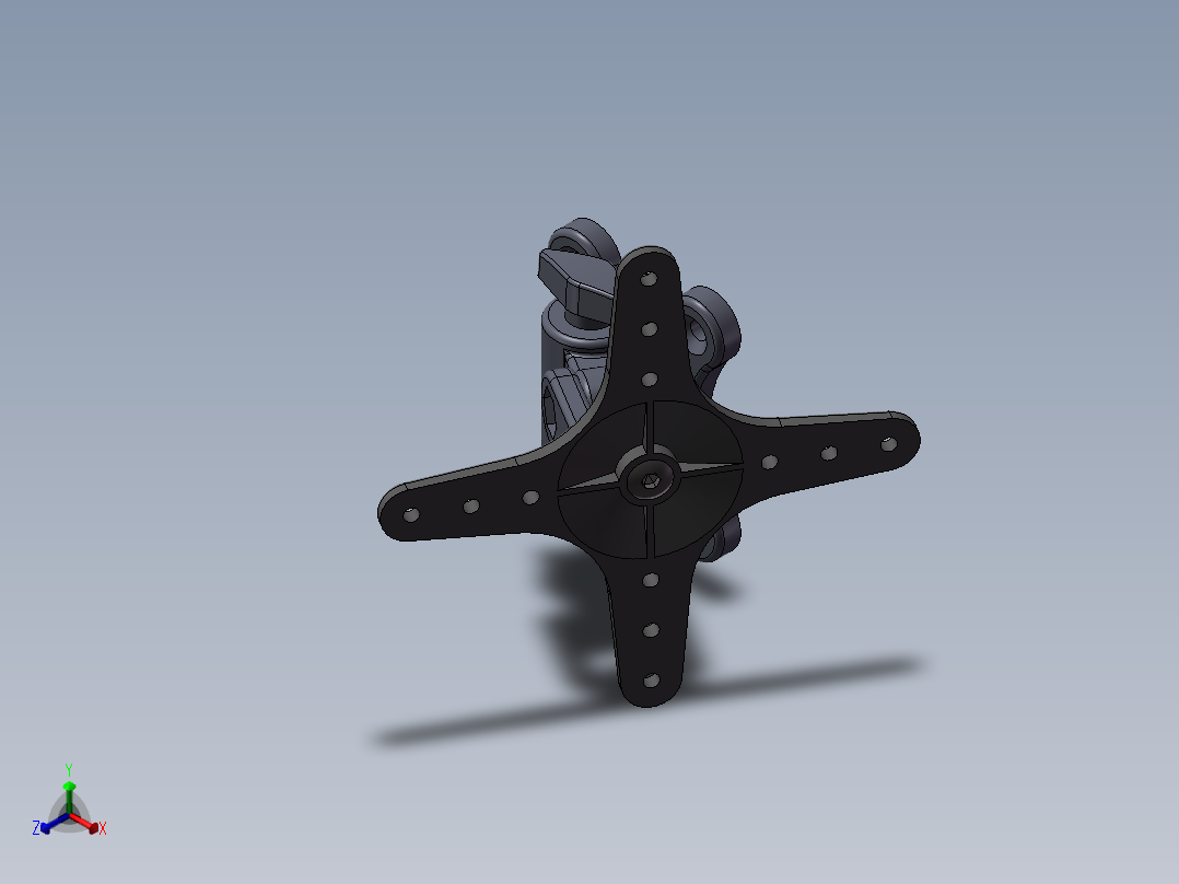 显示器万向支撑正等轴测图