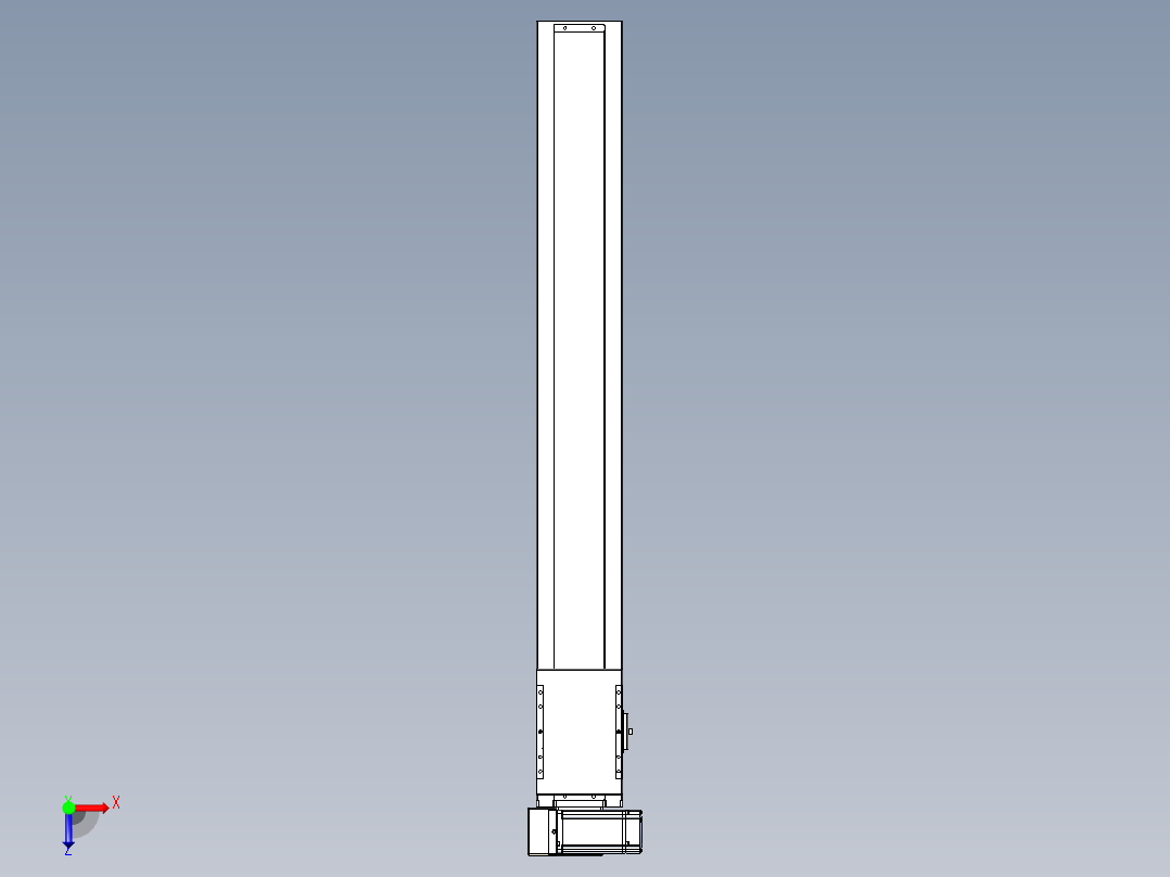 同步带全封闭直线模组TPA-HCB-120D-90-L850-LU-C-P40-N3俯视图