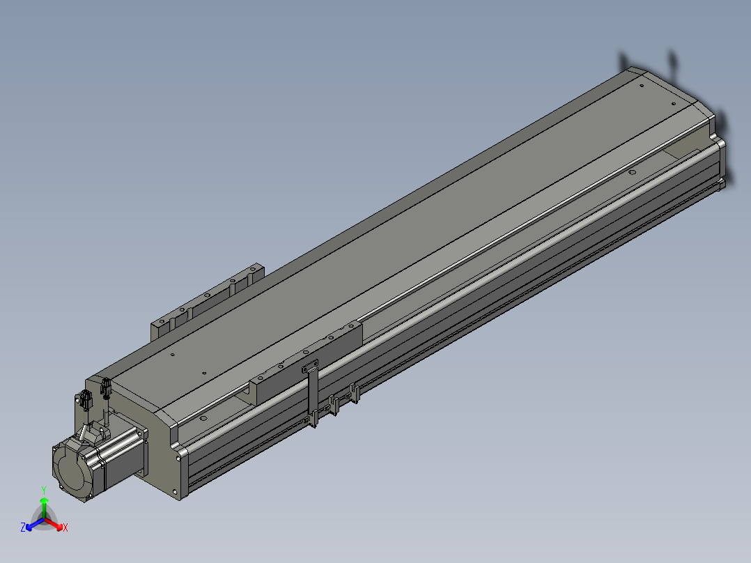 东锦丝杆传动-直线滑台模组DH210-C-L10-S650-BC-P750W-C3正等轴测图