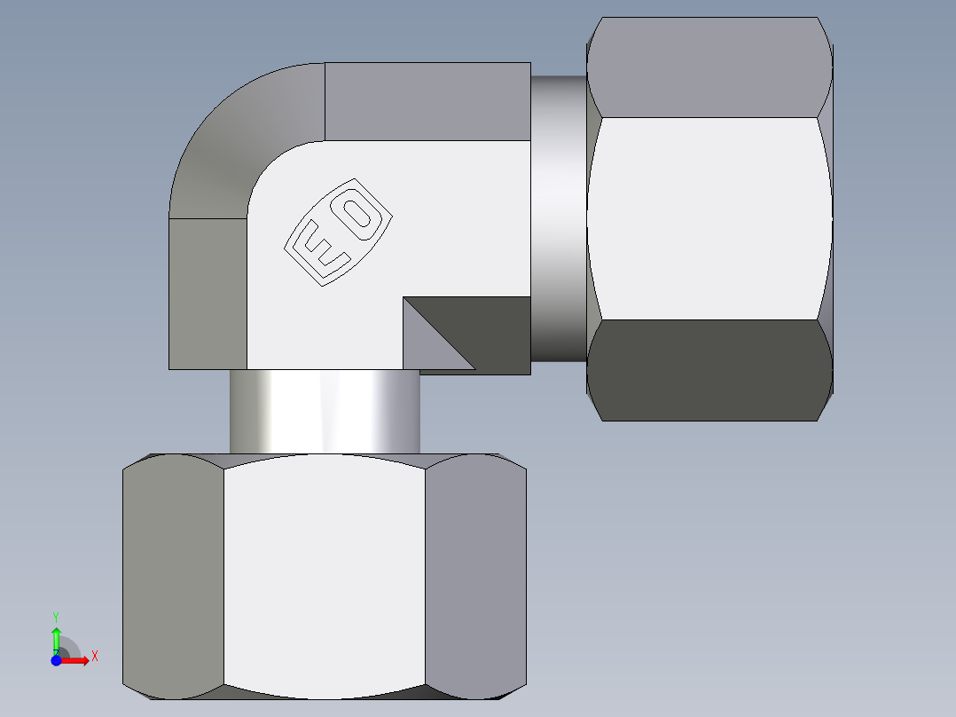 卡套式工业通用硬管接头EO_Standpipe_elbow_EVW12L71前视图