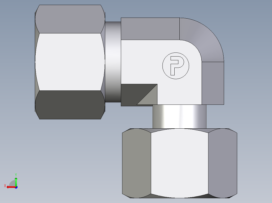 卡套式工业通用硬管接头EO_Standpipe_elbow_EVW12L71后视图