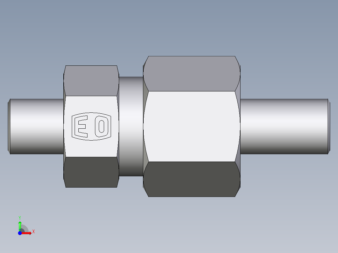 卡套式工业通用硬管接头EO_Weld_fitting_for_tubes_ASK610X1S前视图