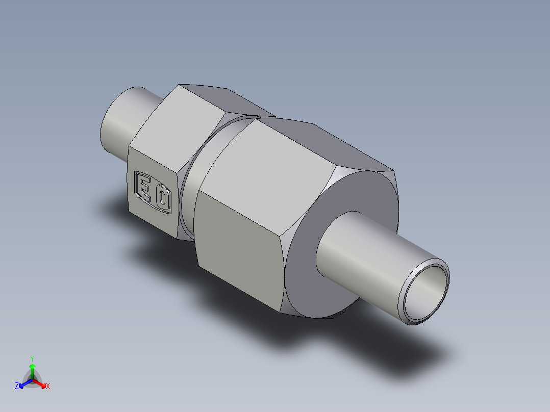 卡套式工业通用硬管接头EO_Weld_fitting_for_tubes_ASK610X1S正等轴测图