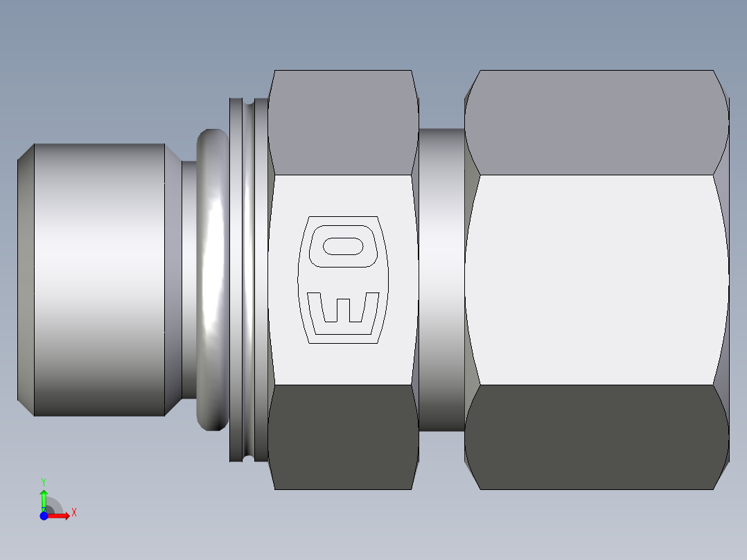 卡套式工业通用硬管接头EO_Male_Stud_connector_GEO12SMCF前视图