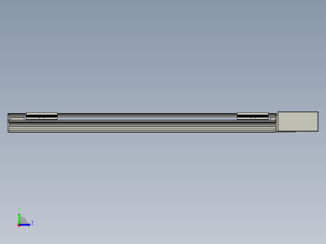 直线模组LHB17-L40-S1000-BL设计图纸左视图