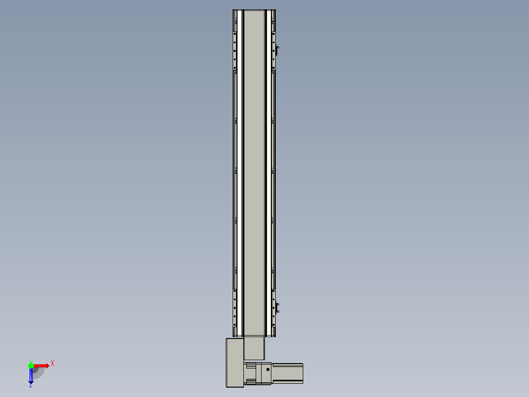 直线模组LHB17-L40-S1000-BL设计图纸俯视图