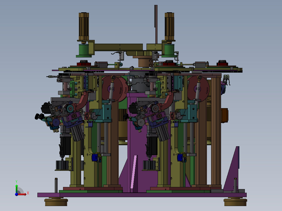 槽格机总成前视图