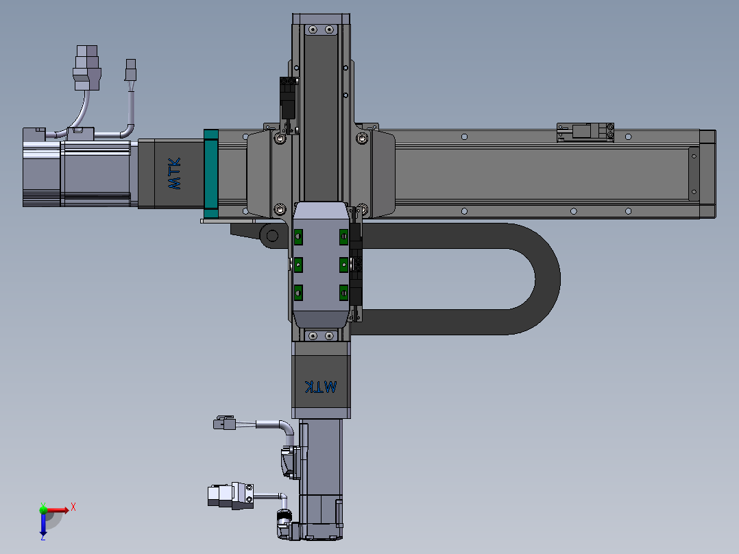 内嵌直交机械手XYG系列XYG320-F3俯视图