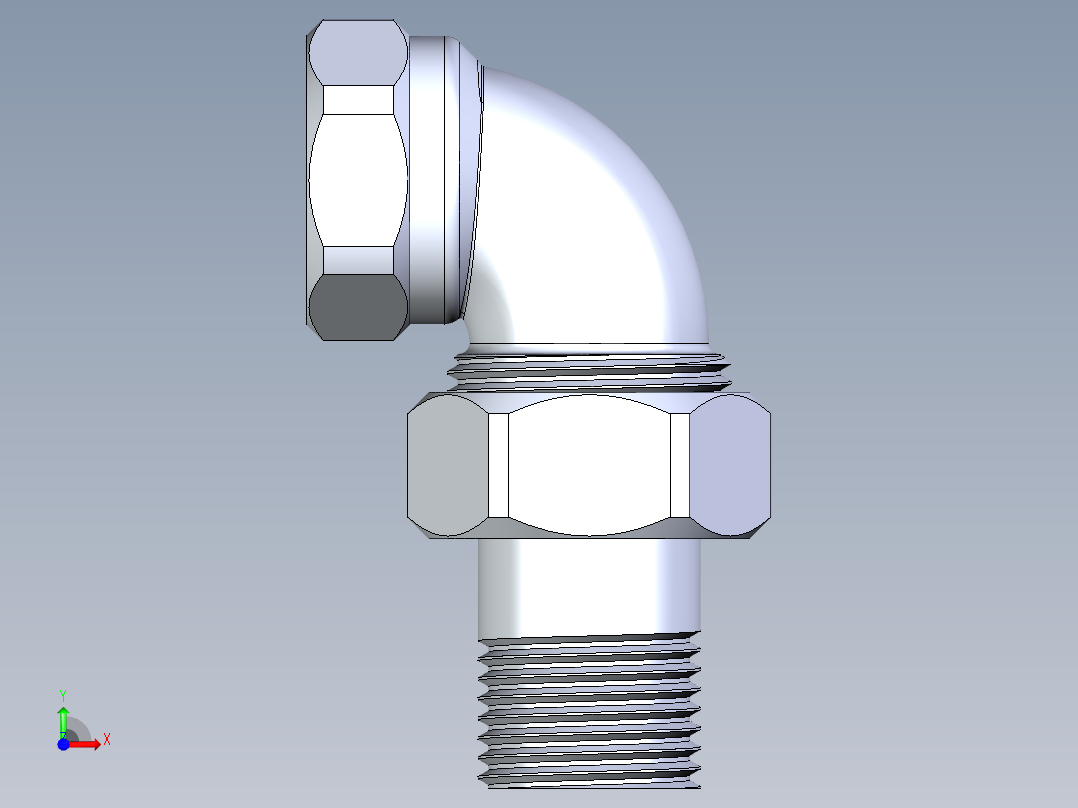 散热器接头G 1-2英寸前视图