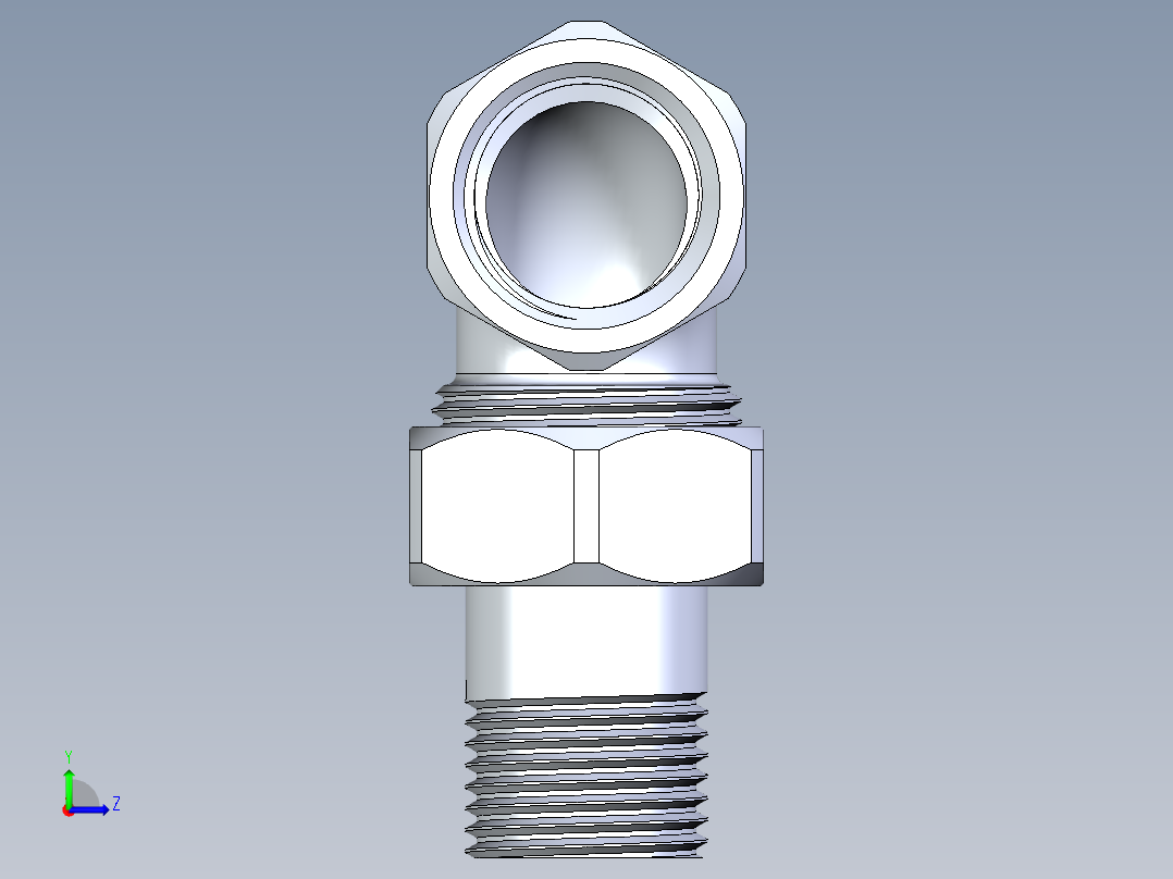 散热器接头G 1-2英寸左视图
