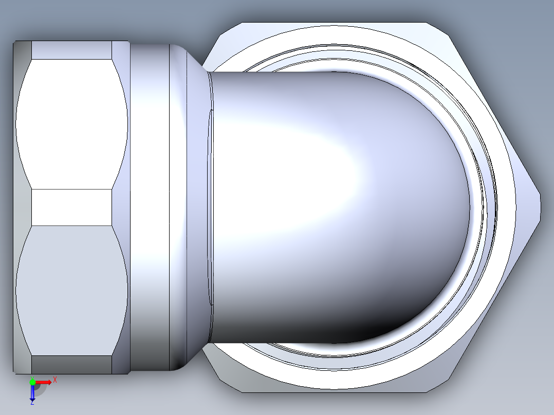 散热器接头G 1-2英寸俯视图