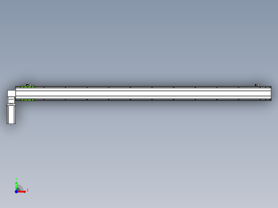 同步带滑台-半封闭B13-L90-S2100-L-Z86-D3前视图