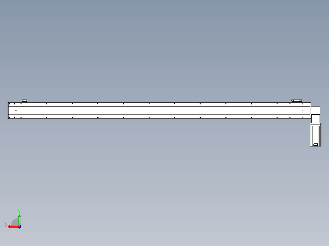 同步带滑台-半封闭B13-L90-S2100-L-Z86-D3后视图
