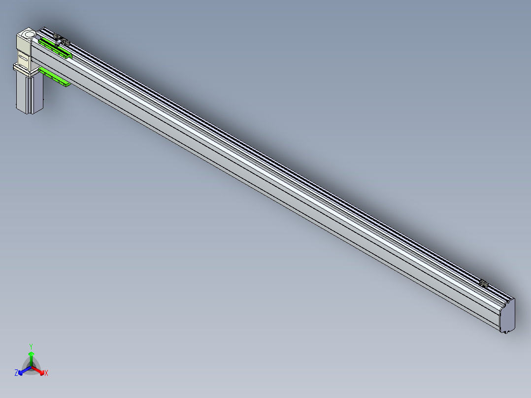 同步带滑台-半封闭B13-L90-S2100-L-Z86-D3正等轴测图