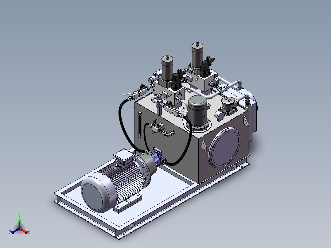 液压泵试验液压站正等轴测图