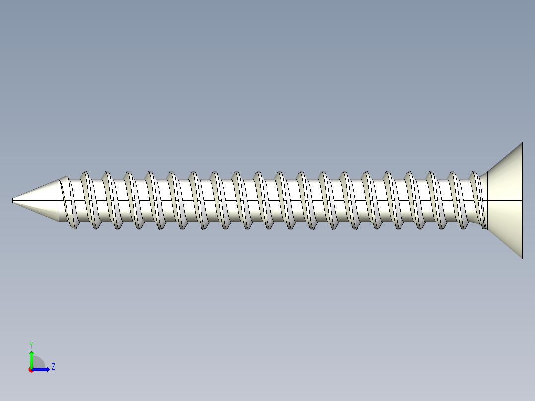 m3-13-to-40-沉头自攻螺丝-Screw M3 x 25 for Wood.STEP左视图