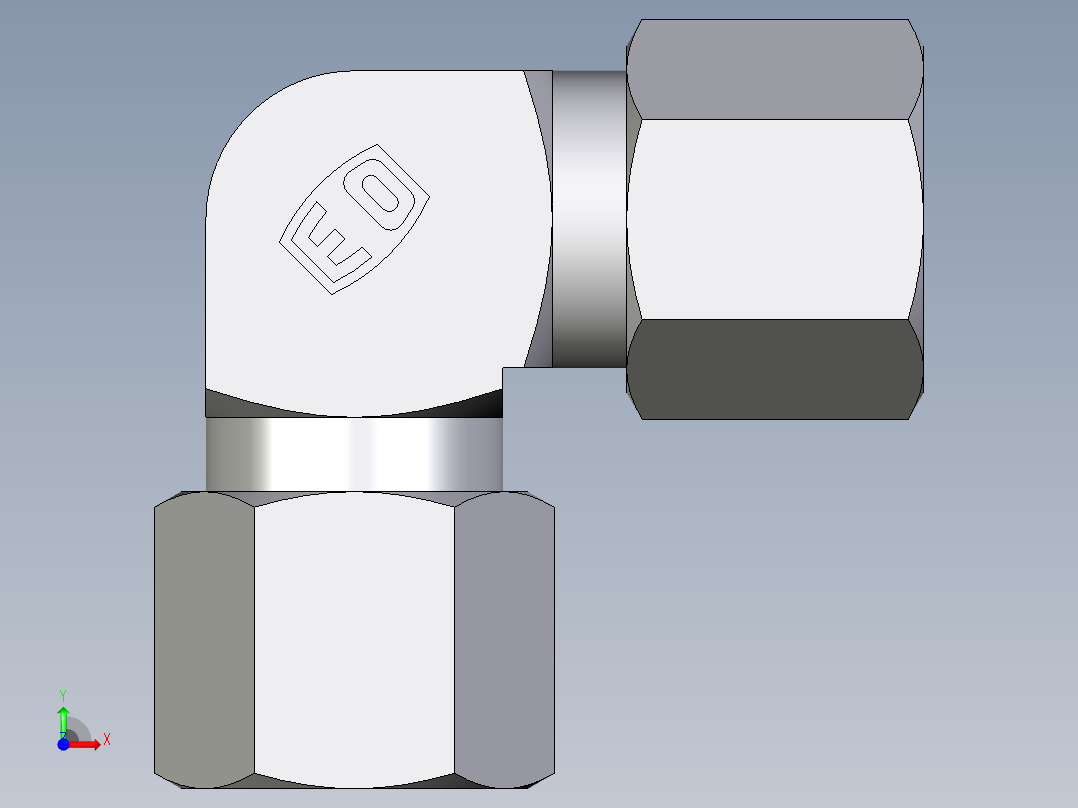 卡套式工业通用硬管接头EO_Union_elbow_W08LLCF前视图