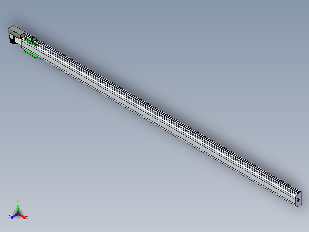 同步带滑台-半封闭B13H-L45-S3000-R-P40-D3正等轴测图