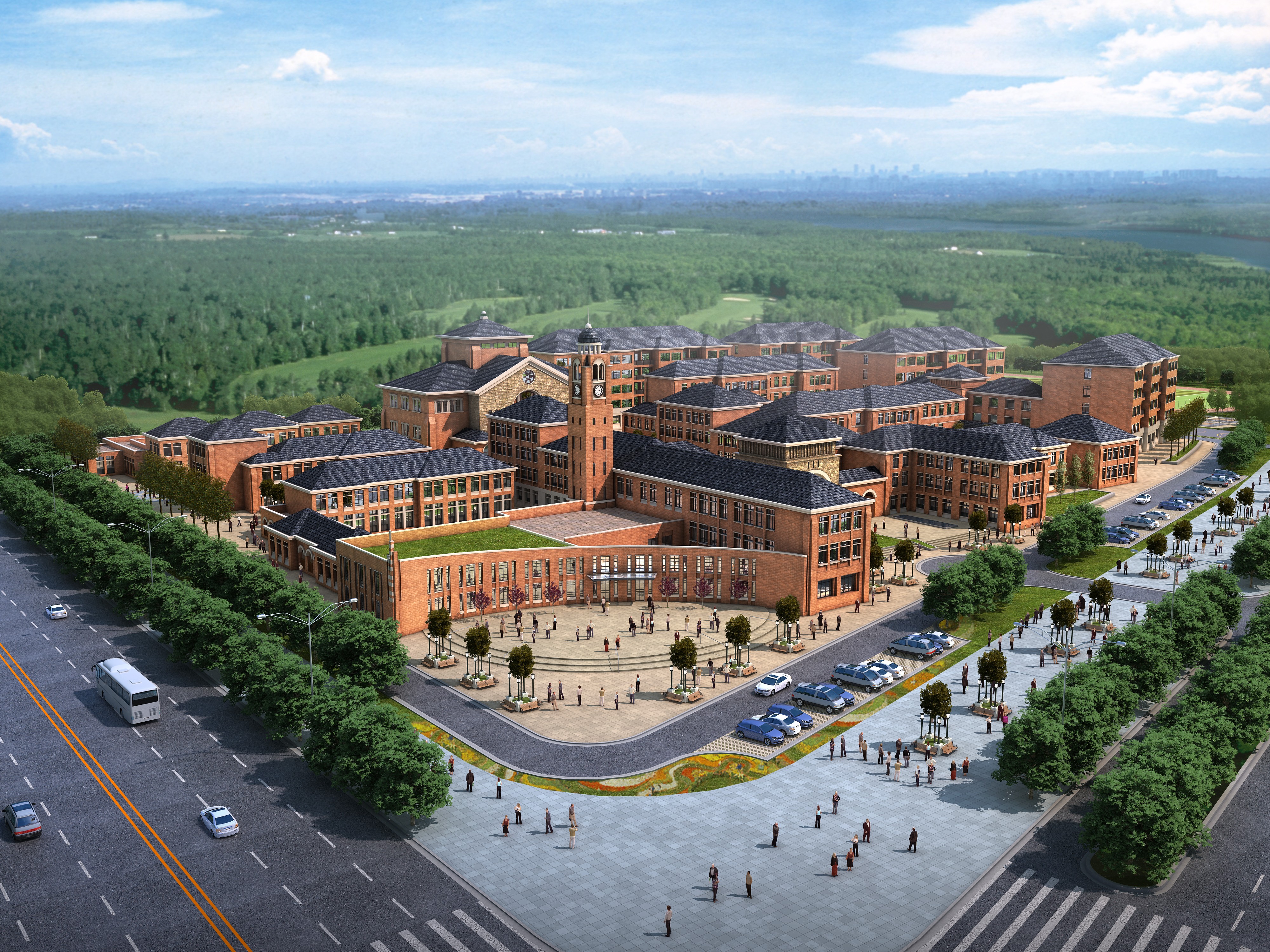 徐州国际学校公建学校 欧式 CCI（含文本效果图 CAD SU）